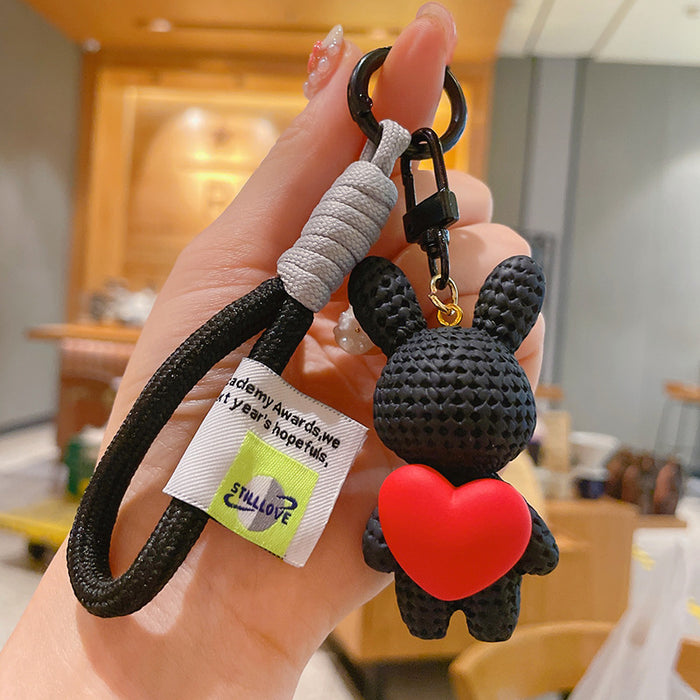 Wholesale Cartoon Resin Heart Rabbit Keychain JDC-KC-ShuoT020