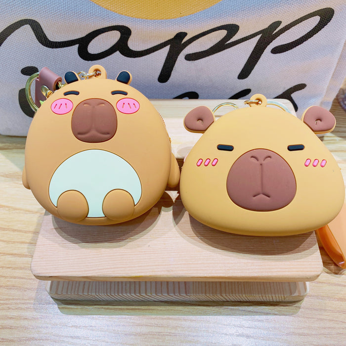 Wholesale Cartoon  Silicone Coin Purse Keychain Cute  Storage Bag Student Card Bag Keychain