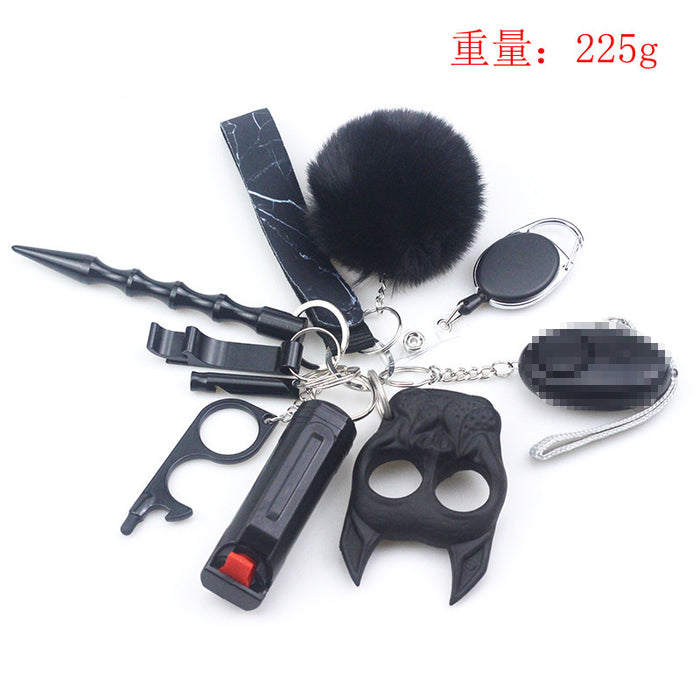 Wholesale Plastic Hair Ball Multifunctional 10-piece Keychain JDC-KC-TouMS062