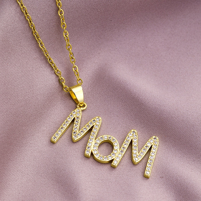 Wholesale Mother's Day Letter Stainless Steel Necklace JDC-NE-YT003