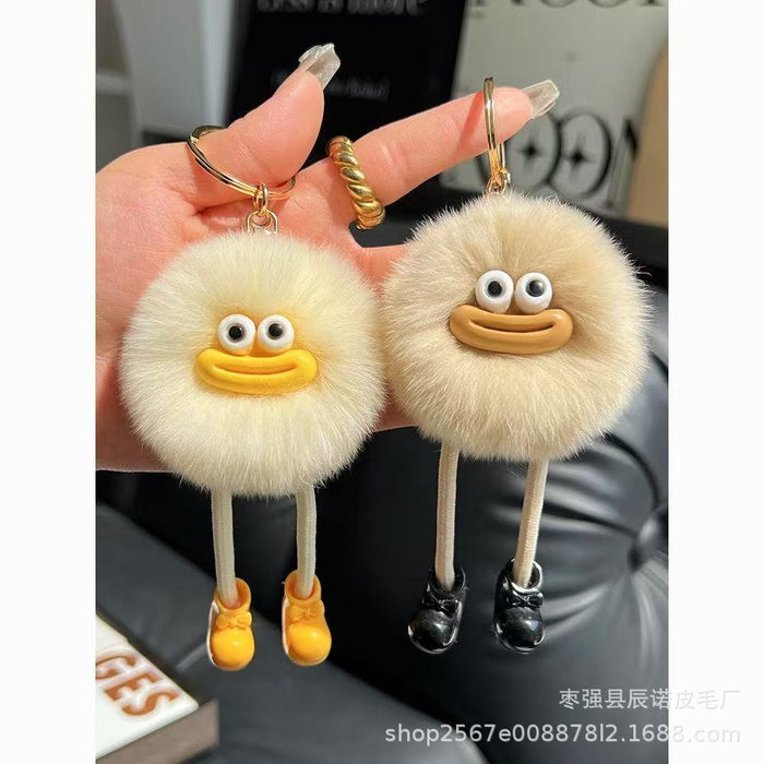 Wholesale Cute car keychain pendant plush ball bag ornament