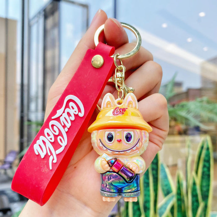 Wholesale Electroplating keychain Coke keychain blind box doll pendant