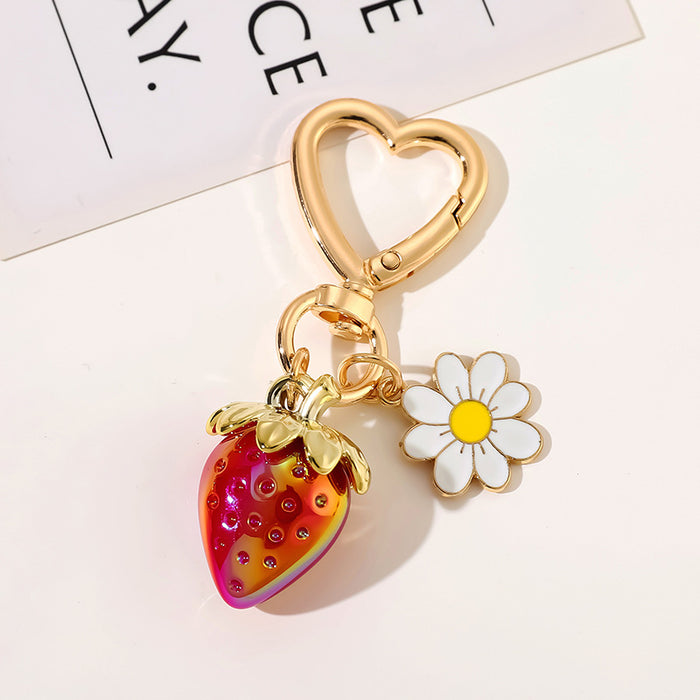 Wholesale Cute Strawberry Heart Keychain Bag Charm Fashion Gift