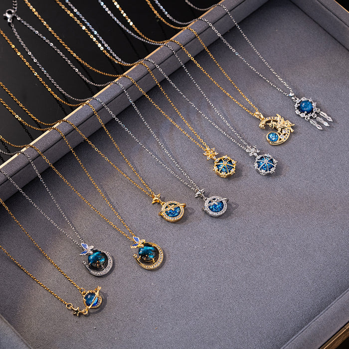 Wholesale Vintage necklace with micro inlaid zircon collarbone chain