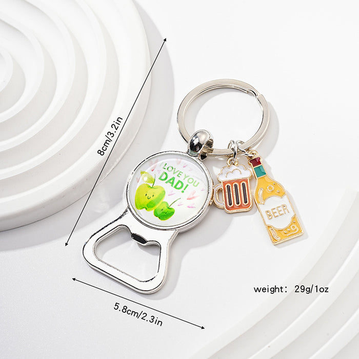 Wholesale Father's Day Beer Bottle Opener Alloy Keychain JDC-KC-HuiWen016