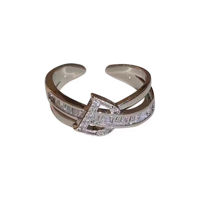 Wholesale Fashionable luxury layered ring with niche design zircon