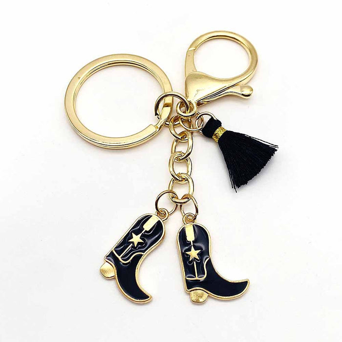 Wholesale Vintage denim-style alloy keychain