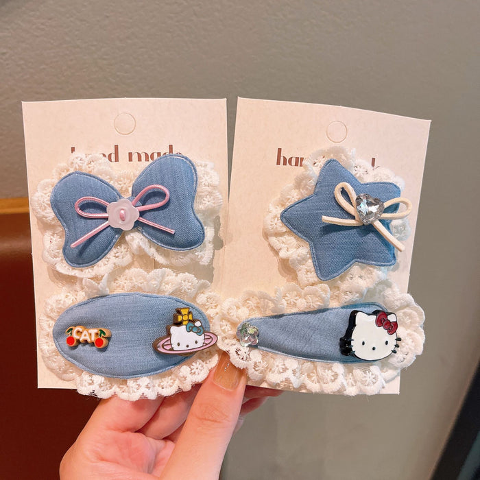 Wholesale Children' s cat denim hair clip