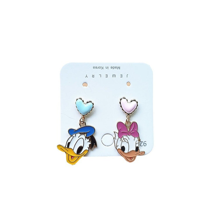 Wholesale Alloy Small Cute Cartoon Silver Earrings JDC-ES-Xiaox021