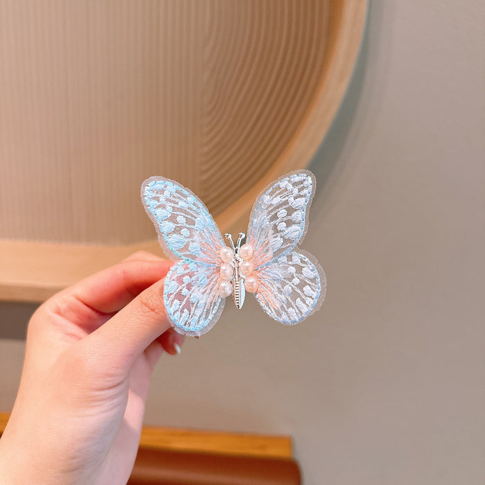 Wholesale Children's butterfly hair clip headband cute side clip hair accessory