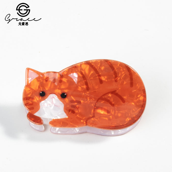 Wholesale Cat Cartoon Print  Grabber Jewelry Headwear Hairpin Cat Cute Animal
