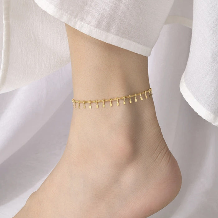 Wholesale chain creative foot chain steel 18K gold chain temperament footwear