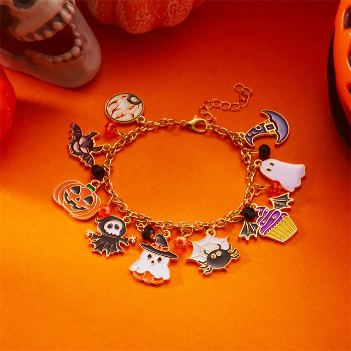 Wholesale Halloween Cartoon Pendant Bracelet Pumpkin Spider Ghost Combination Bracelet