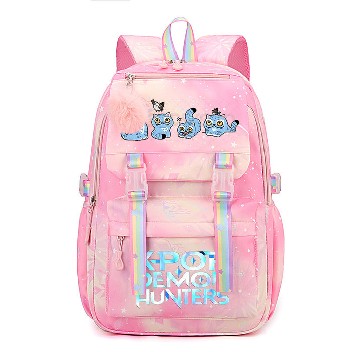Wholesale Cartoon-themed printed student backpack rainbow double-shoulder bag