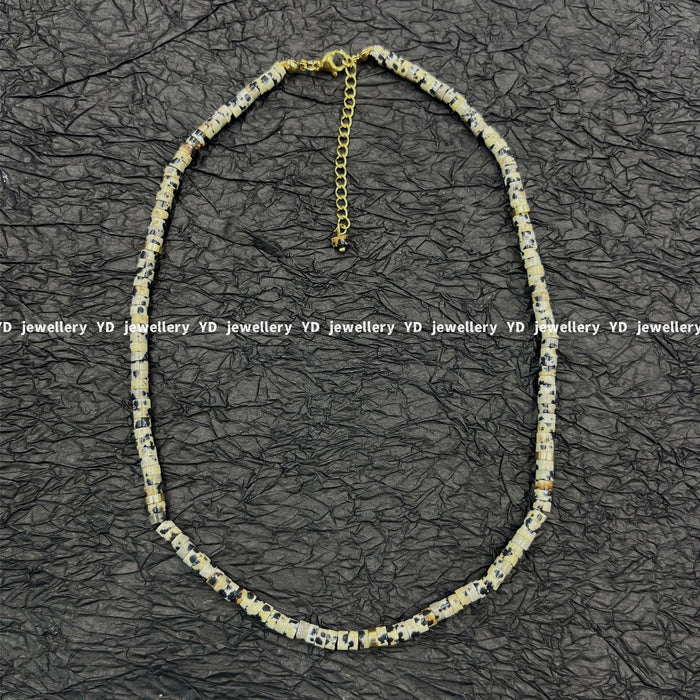 Wholesale Gemstone beaded moonstone patterned green water wave chain star and moon pendant stacked necklace