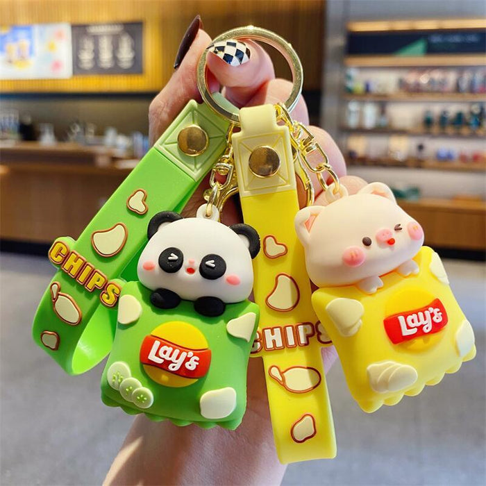 Wholesale Potato Chips Small Animals Resin Cute Doll Keychain JDC-KC-XingLao003