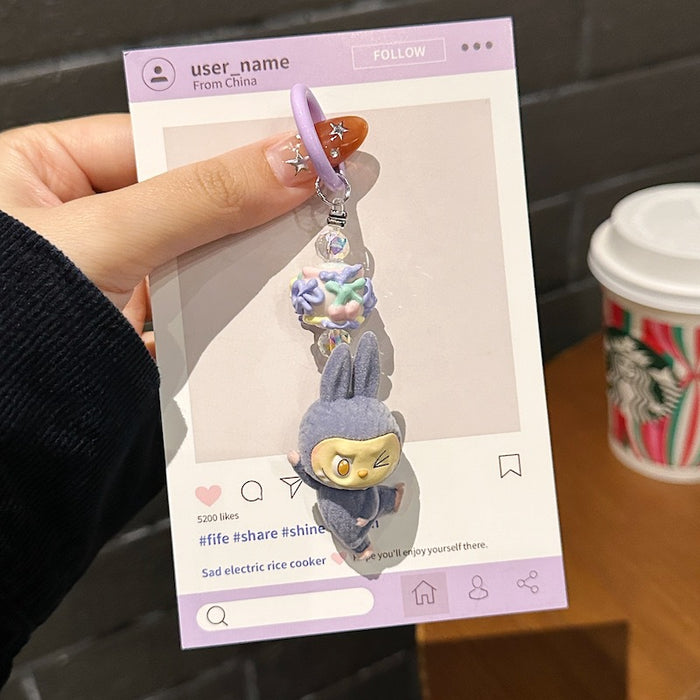 Wholesale Lazy Yoga Series Mobile Phone Chain Stuffed Trendy Light Luxury Bag Pendant Car Keychain