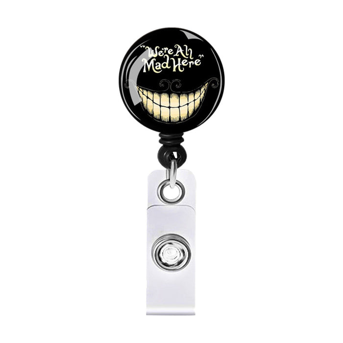 Wholesale ABS Full Flat Patch Skull Smiley Badge Scroll Retractable Keychain JDC-KC-QiDing019