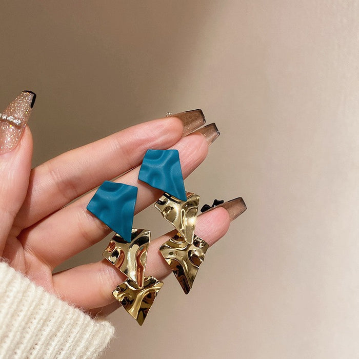 Wholesale Silver Acrylic Square Geometric Earrings High Sense Niche Personality Simple Earrings