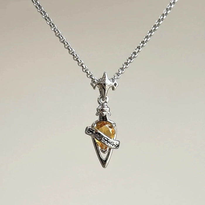 Wholesale Necklace imitation topaz pendant fashion collarbone chain