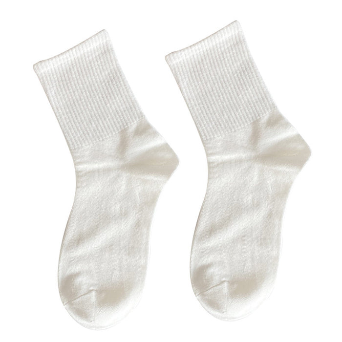 Wholesale Socks, thin, cute college cotton, solid color, mid tube socks