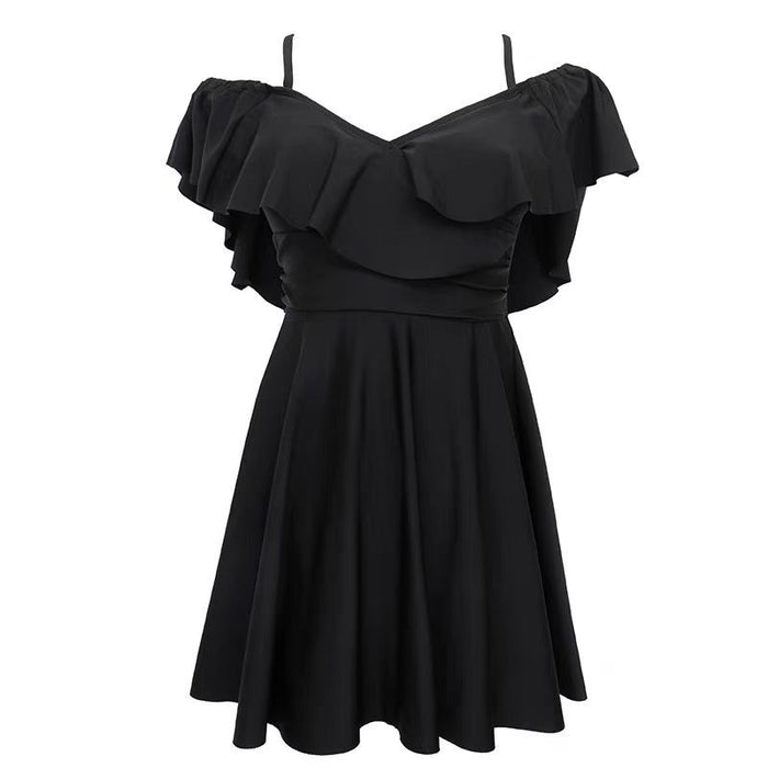 Wholesale Swimsuit Solid Color One-Piece Skirt for Flesh-Covering Swimsuit