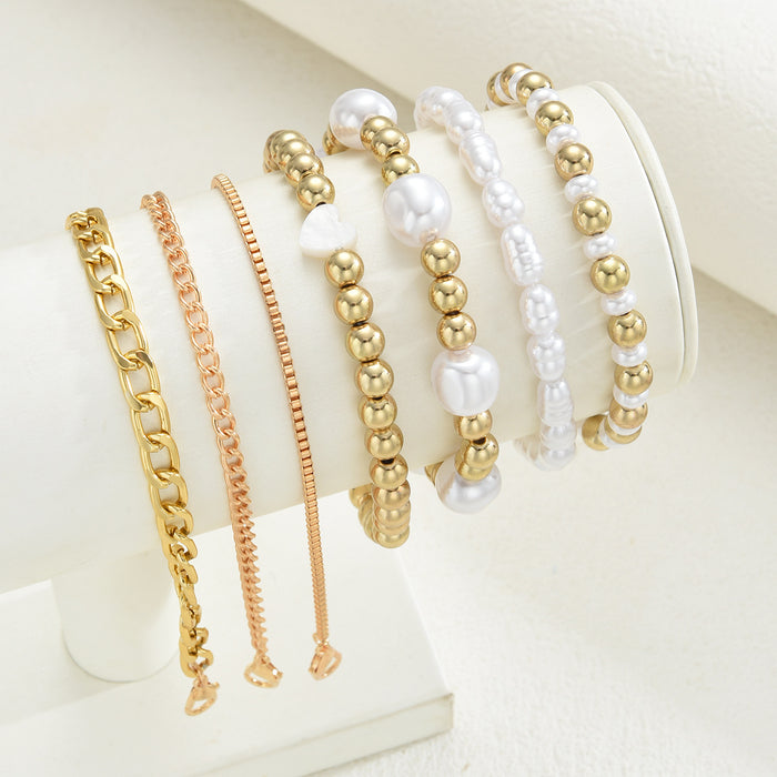 Wholesale Heart-shaped Pearl Beaded Bracelet
