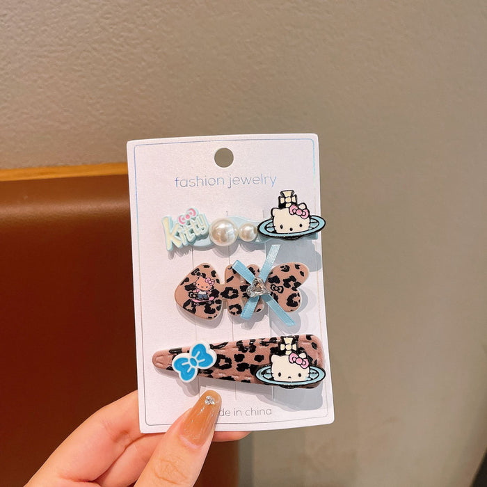 Wholesale Cute leopard print cat hair clip cartoon hairpin