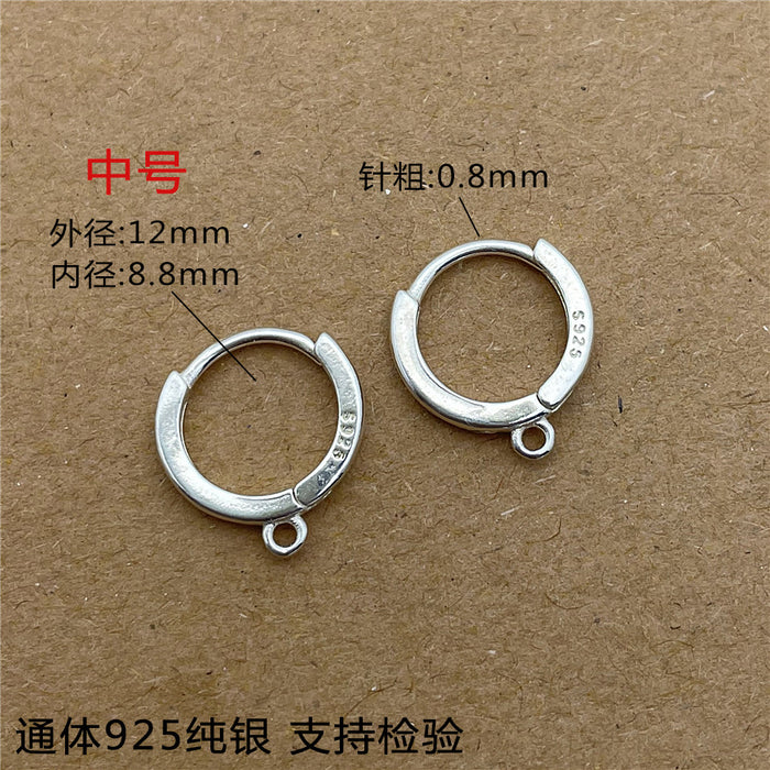 Wholesale Pure silver earring accessories, ear buckles, DIY handmade earrings with loops, semi-finished earrings, pendants