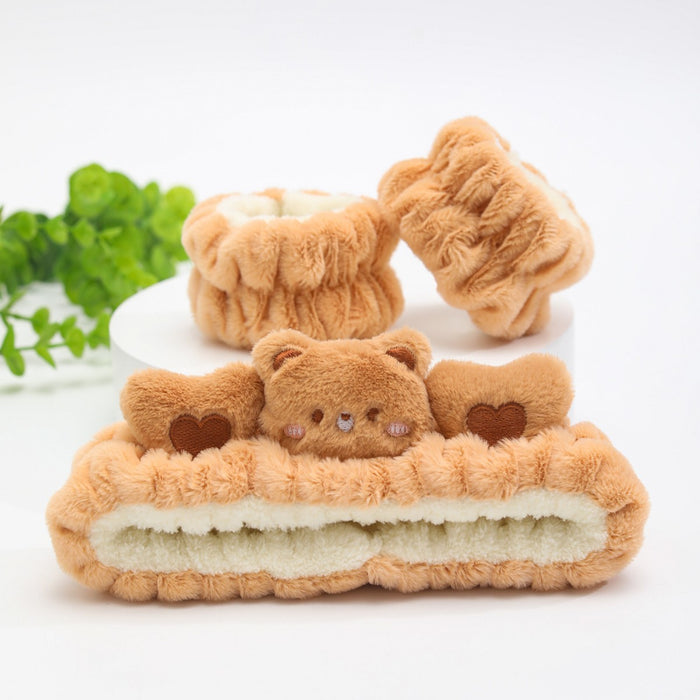 Wholesale Cute cartoon animal face wash headband