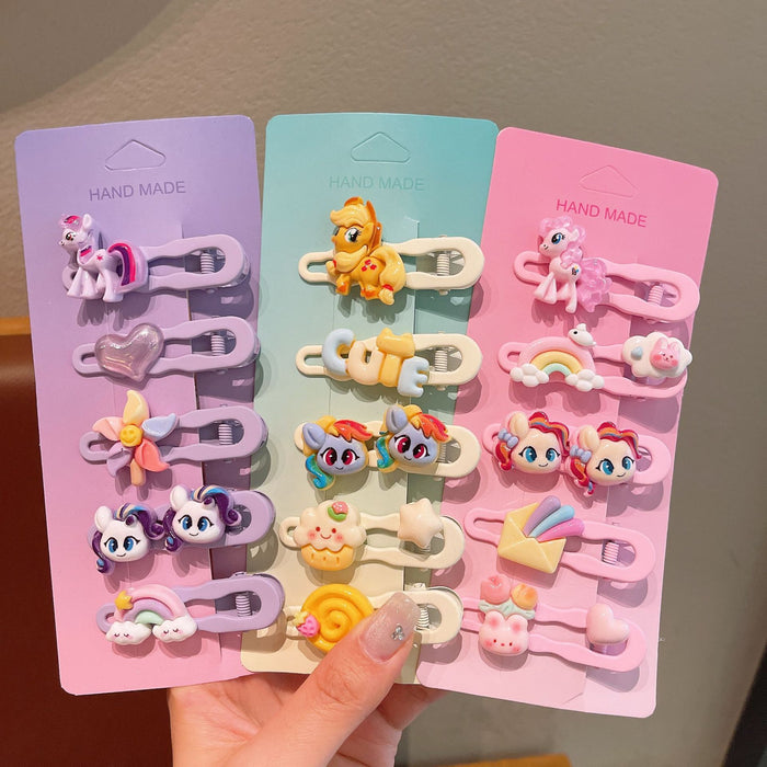 Wholesale New cartoon seamless alloy hair clip, children's hair clip without damaging hair, side clip, bangs clip