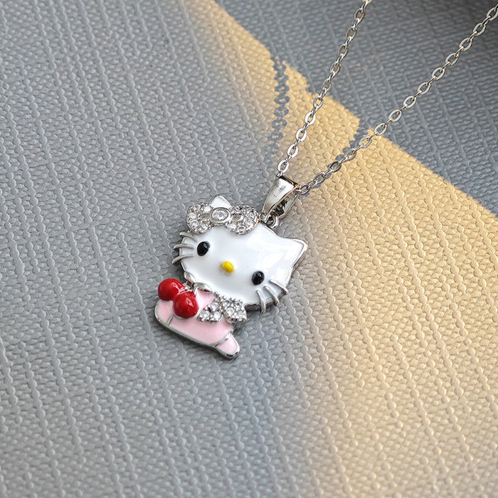 Wholesale Women's Cartoon Cat Diamond Necklace choker necklace