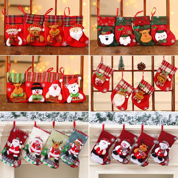 Wholesale Christmas stocking gift bags,  Christmas scene window display pendants,  Christmas decorations,  children' s candy bags