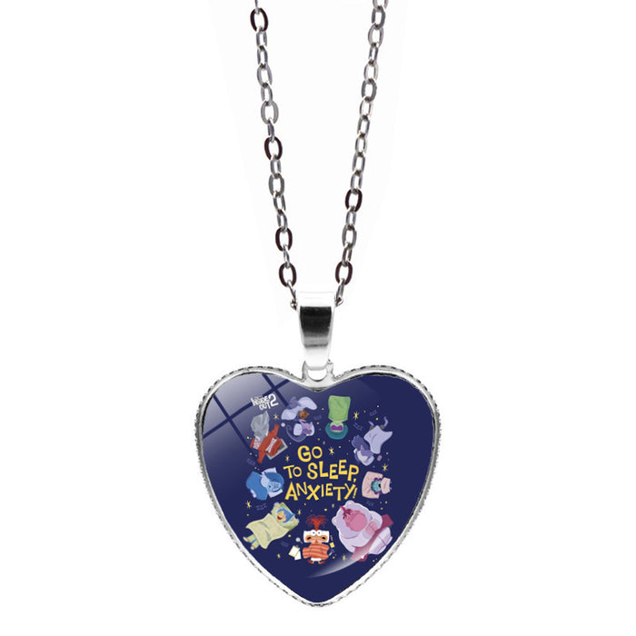 Wholesale Anime Inside Out Love Necklace Jewelry Girl Gift Inside Out 2 Heart Pendant Sweater Chain JDC-NE-JY005