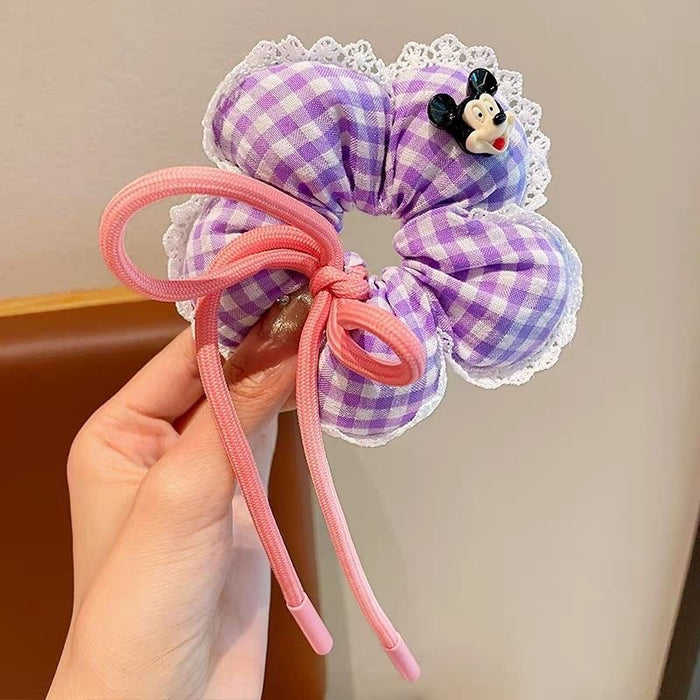 Wholesale Cute checkered flower hair ties