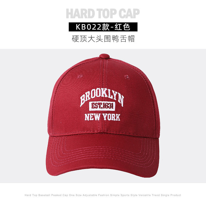 Wholesale Hard-Top Large Head Baseball Cap Wide Brim, American-Style Duckbill Cap for Men