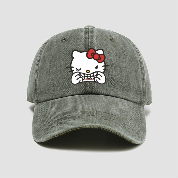 Wholesale Washed cotton printed hat for vintage baseball cap, soft top sun hat