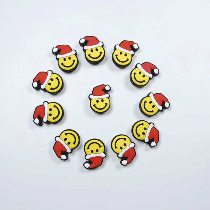 Wholesale 100PCS Christmas Smiley Face Silicone Cartoon 3D Focal Beads JDC-BDS-Nais286