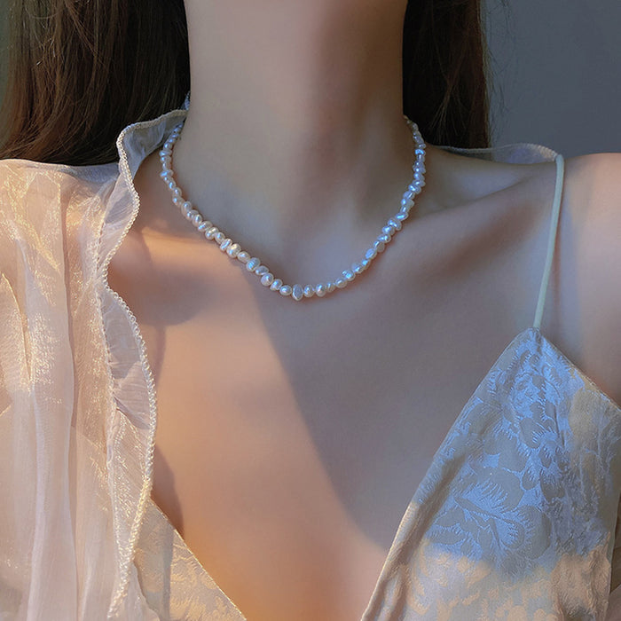 Wholesale Pearl necklace women's new irregular pearl necklace elegant temperament sweet collarbone chain
