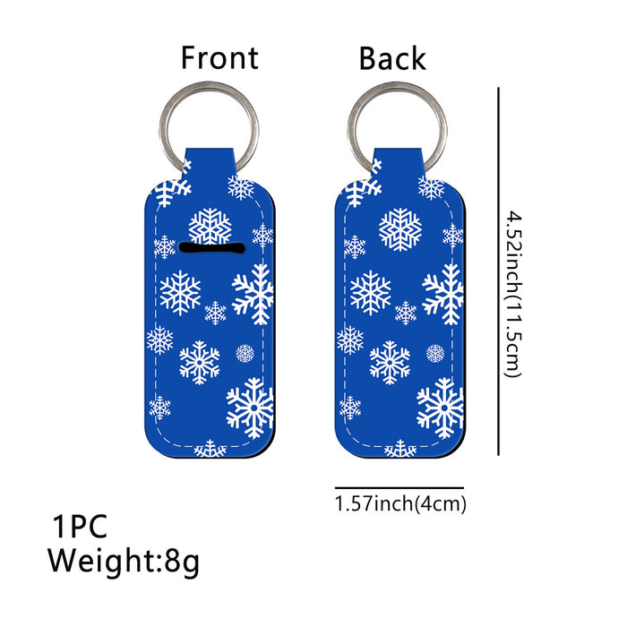 Wholesale Snowflake Pattern Lipstick Case Keychain