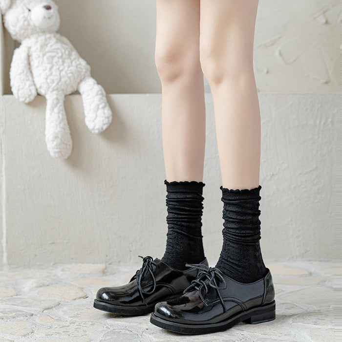 Wholesale Sweet sock lace design, cute and versatile, skin friendly, long leg, calf