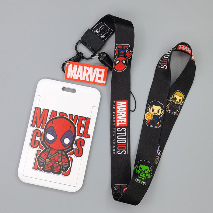 Wholesale Cartoon Superhero Bus Pass Holder With Neck Lanyard ABS Material Trendy Fashion Accessory