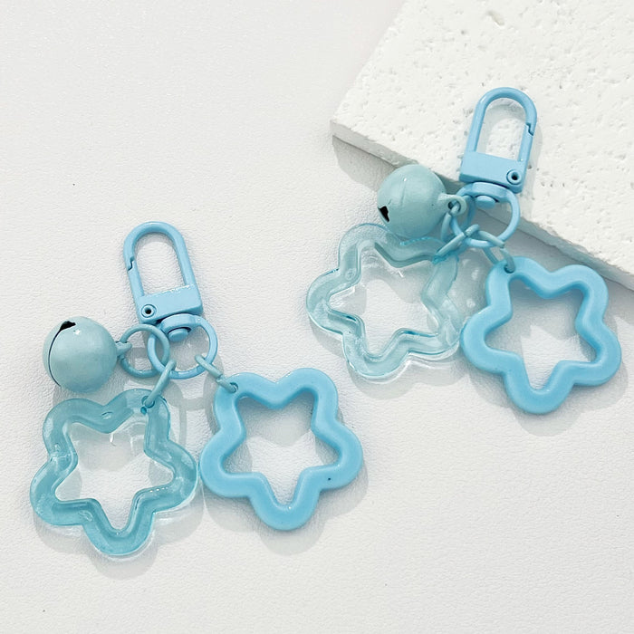 Wholesale Cute Star and Bell Design Plastic Resin Keychain Pendant MOQ≥5