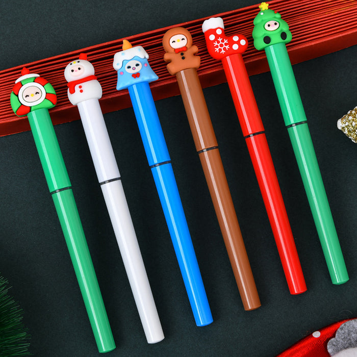 Wholesale 36pcs Christmas cute cartoon stationery direct liquid ball pen quick-drying gel pen student Christmas gift