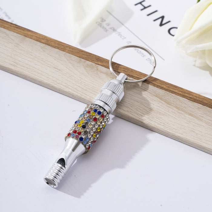 Wholesale Diamond Aluminum Whistle Keychain JDC-KC-ZY020