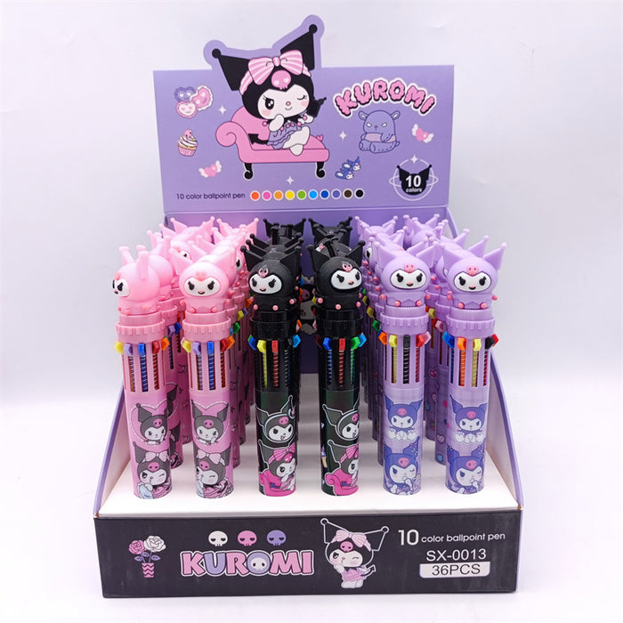Wholesale Cute Cartoon 10-Color Ballpoint Pen for Students