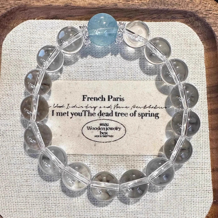 Wholesale White crystal aquamarine bracelet hand-beaded simple jewelry