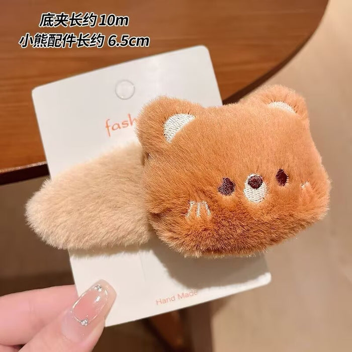Wholesale Cute cartoon animal plush hair clips