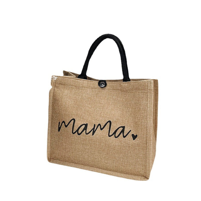 Wholesale Fashionable hand-held linen bag, large capacity casual shoulder bag, paired with letter bag