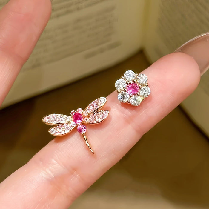 Wholesale Vintage Full Rhinestone Dragonfly Pendant Necklace and Ring Set